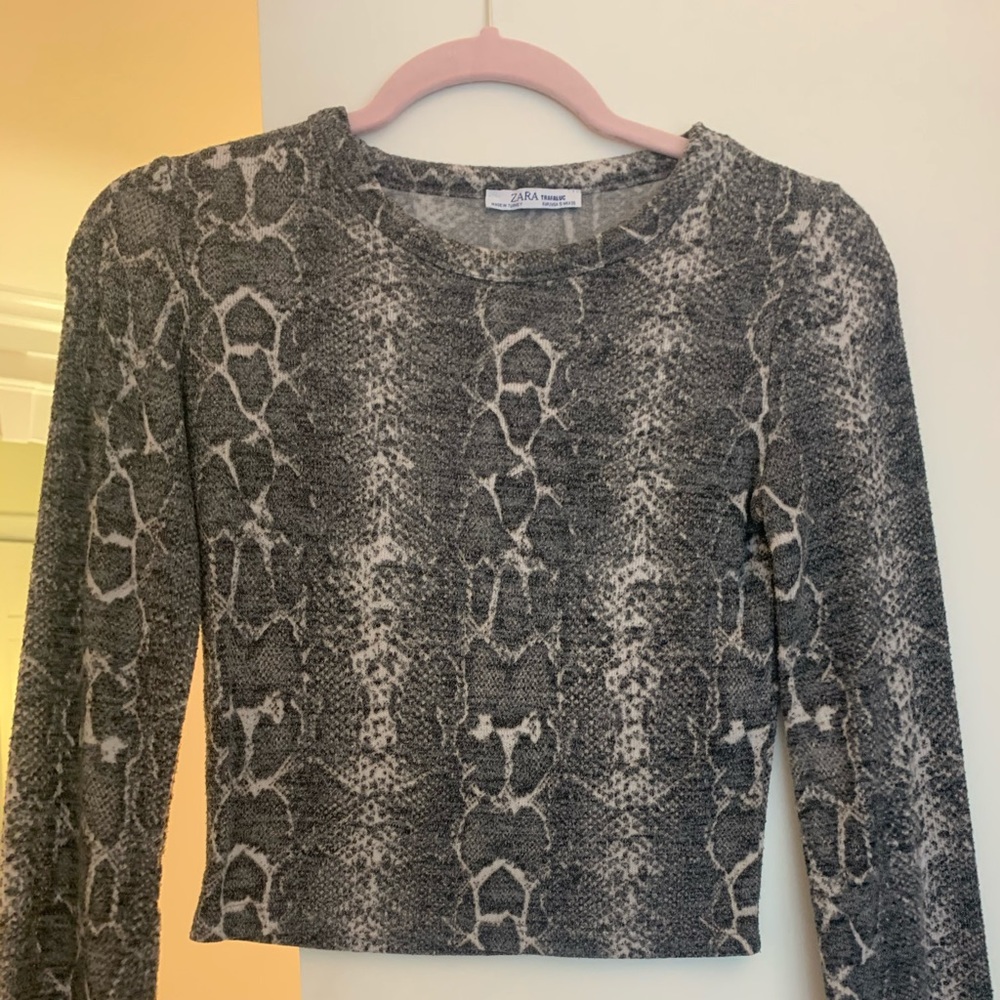 Snakeskin Zara long sleeve top